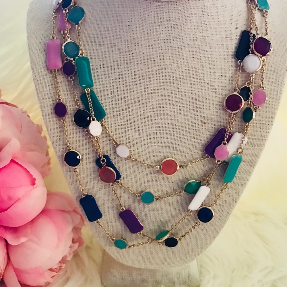 Multiple Colored & Multiple Layered Necklace - image 1